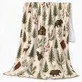 thumbnail image 2 of Rustic Woodland Nature Print, Festive Holiday Scene, Warm Flannel Blanket for Cabin and Lodge with Detailed Artwork, Art Lovers Housewarming Gift, Artistic Home Decor, 2 of 9