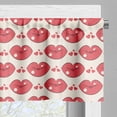 thumbnail image 5 of Ambesonne Kissing Valance & Curtain, Lip and Heart Shape Motif, 55"x36", Dark Coral and Champagne, 5 of 7