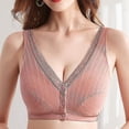 thumbnail image 4 of Sujetador cómodo de algodón de gran tamaño con botón frontal ropa interior inalámbrica para mujer transpirable sin costuras, 4 of 4