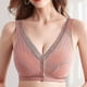 thumbnail image 4 of Sujetador cómodo de algodón de gran tamaño con botón frontal ropa interior inalámbrica para mujer transpirable sin costuras, 4 of 4