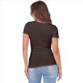thumbnail image 3 of Camiseta de Canalé Entallada para Mujer, Color Marrón Oscuro, Talla XXL, 3 of 9