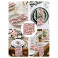 thumbnail image 3 of Red Flower Cloth Napkins Set of 6 Reusable Dinner Napkins, Farmhouse Pastoral Vintage Ethnic Floral Cocktail Napkin Washable Table Napkins for Wedding/Holiday Party/Baby Shower 20"x20", 3 of 7