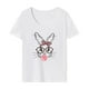 thumbnail image 1 of Camiseta de mujer jinwen ropa de Pascua tops de verano M, 1 of 7