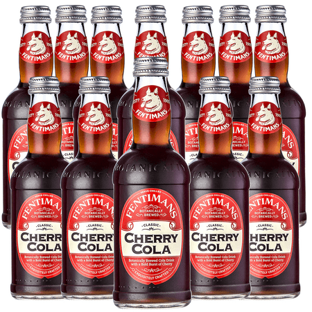 Fentimans Botanically Brewed Cherry Cola Sparkling Soda, 12 Pack, 9.3 fl oz Bottles – Premium Craft Soda/Mixer for Cocktails & Refreshing Drinks