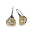 thumbnail image 2 of Large Filigree Teardrop Hook Earrings with Gold Overlay in Two Tone Sterling Silver, 2 of 2