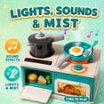 thumbnail image 5 of JoyStone 66PCS Kids Pretend Play Kitchen Set with Lights, Sounds & Mist, Rice Cooker, BBQ Grill, Cookware & Cutting Food, 5 of 11