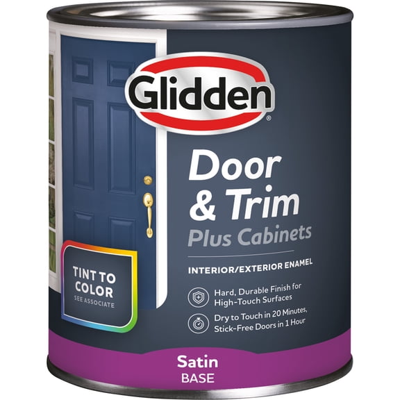 Glidden Cabinet Door and Trim Satin Paint, Tintable, 1 Quart