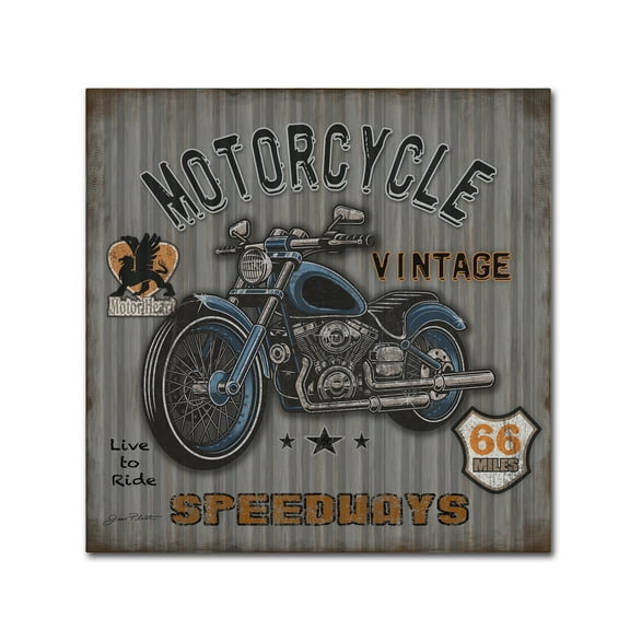 Trademark Fine Art 'Motorcycle Speedway 2' Canvas Art by Jean Plout
