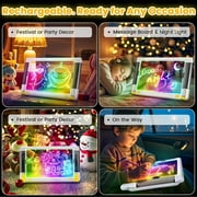 UKEXE Rechargeable LED Drawing Board Toy for Kids - 15-Inch Glow Art Tablet with 9 Neon Modes, Tracing Sheets, Gifts for 4-12 Year Old Boys Girls (White)