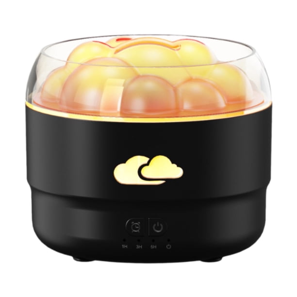 Humidificador de aire de escritorio, humidificador de niebla, luces LED nocturnas, difusor de aceites esenciales Negro