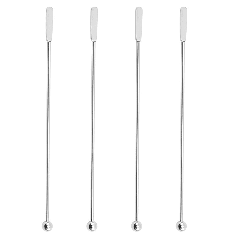 4 Pcs Metal Stir Sticks, Stainless Coffee Stirrers Reusable, Swizzle