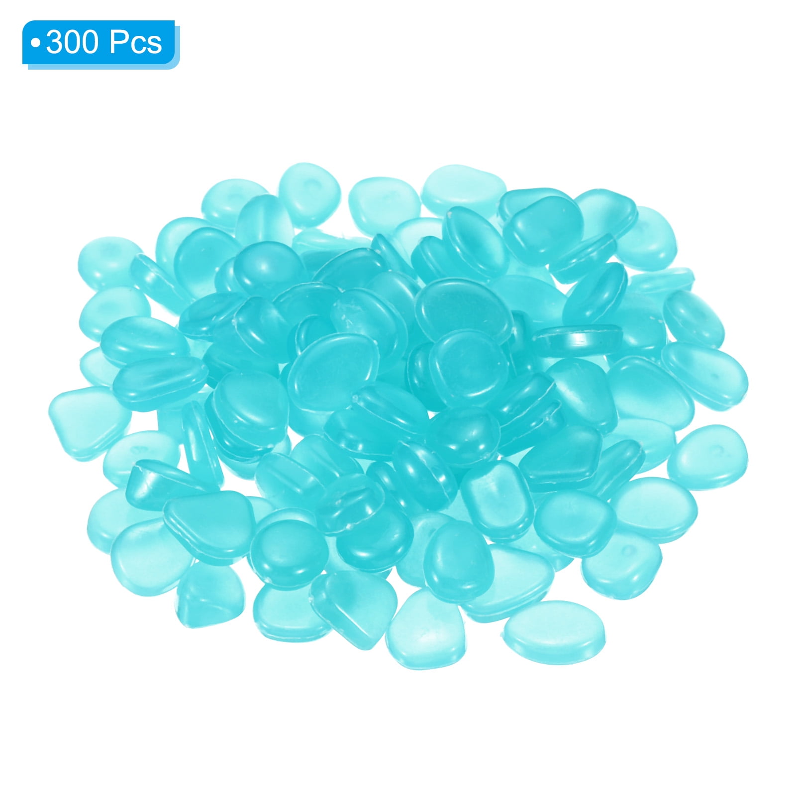 Unique Bargains 300Pack Glow Rocks 8-11mm Glow Pebbles Luminous Stones Decor Blue