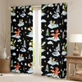 thumbnail image 2 of Feelyou Dreamy Cute Dragon Black Out Curtains for Kids, Tree Plant Botanical Curtains Pack of 2 (42x63 Each), Black Cartoon Dinosaur Bedroom Curtains, Curtains and Drapes Decor, 2 of 6