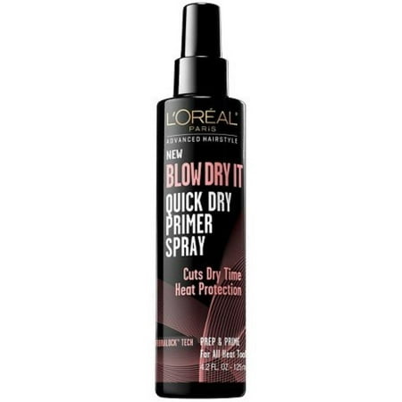 L'Oreal Paris Advanced Hairstyle Blow Dry It Quick Dry Primer Spray, 4.2 oz (Pack of
