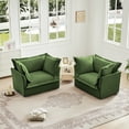 thumbnail image 4 of Chenille Armchairs, Deep Seat Accent Chair Set for Living Room, Reading Room, Bedroom and Working Spaces, Armchair Sets with Large Soft Pillows, 4 of 8