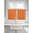 thumbnail image 2 of Half Window Curtain 36 Inches Long, Orange Stripes Window Treatment Curtain Drapes, Simple Geometric Modern Monochrome Small Tier Curtains for Bathroom Over Sink, 27.5"x36", 2 Panels, 2 of 7