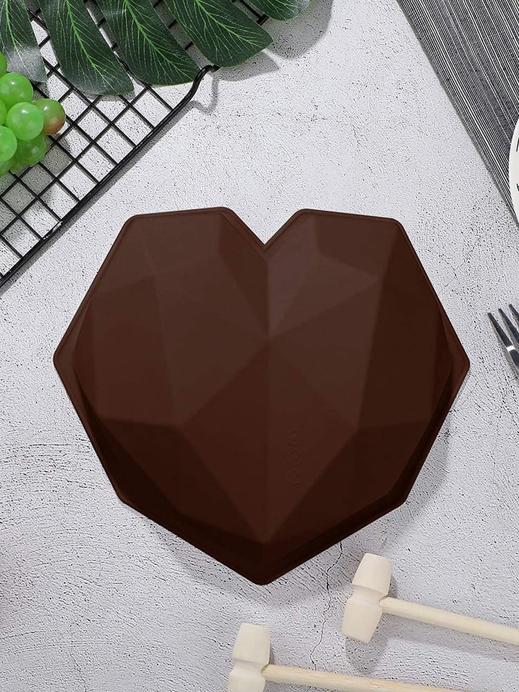  Heart Chocolate Mold, IVARSOYA 2Pcs Diamond Heart Silicone  Molds for Baking with 3Pcs Wooden Hammers 1Pc Letter Mold 1Pc Number Mold  Tray for Home Kitchen Cake Baking and Decoration: Home 