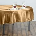 thumbnail image 2 of Efavormart 90 Inch Satin Round Tablecloth, Washable Linen Table Cover, Decorative Silky Fabric for Wedding, Party, Banquet Events - Gold, 2 of 10