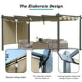 thumbnail image 5 of Aoodor 16 x 12 ft. Outdoor Pergola with Retractable Canopy and Sunshade Roller Curtains, Aluminum Frame Grape Trellis Pergola for Patio Backyard and Deck - Khaki, 5 of 8