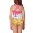 thumbnail image 4 of Yuyamidu Girls' Swimwear Swimsuit Kids Bathing Suit Ice Cream Cute Summer Beach Swimwear Kids One Piece Suit Swim for 5-14 Years, 4 of 6