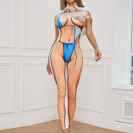 

MPWEGNP Women s V Neck Long Sleeve Jumpsuit Bodycon Pajamas Bodysuit Romper Sleepwear