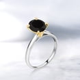 thumbnail image 4 of Gem Stone King 925 Silver and 10K Yellow Gold Black Onyx Solitaire Engagement Ring for Women | 2.00 Cttw | Oval 9X7MM | Gemstone December Birthstone (Size 8), 4 of 4