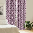 thumbnail image 2 of Ambesonne Leaves Curtains, Plum Aloha Leaf Botanical, Pair of 28"x95", Plum and White, 2 of 5