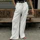 thumbnail image 5 of Pantalones anchos de cintura alta blancos de otoño e invierno, pantalones elegantes para ir al trabajo, moda de ocio para mujer, 5 of 5