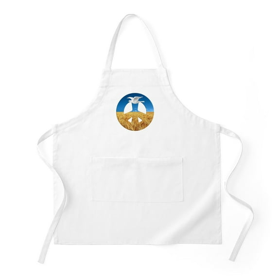 CafePress - Peace In Ukraine - Kitchen Apron with Pockets, Grilling Apron, Baking Apron