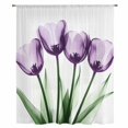 thumbnail image 2 of Purple Tulip Floral Sheer Curtains 108" Extra Long, Farmhouse Elegant Botanical Flowers Light Filering Curtains, Privacy Drapes Simi Floor to Veiling Curtain for Living Room Large Window Treatment, 2 of 9