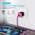 thumbnail image 4 of Type C Charger USB C Cable Fast Charging Cable 6FT with USB Wall Charger Block,Hootek USB A to USB C Type C Cable 2 Port USB C Charger Block for Android Charging Cords USB-C Phone Cables, Pink, 4 of 7
