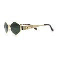 thumbnail image 6 of Hipster Retro Classic Diamond Shape Metal Rim Hustler Sunglasses Gold - Green, 6 of 8