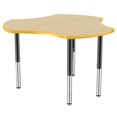 thumbnail image 1 of FDP Cog Premium Activity School and Office Table (48 inch), Super Legs with Glides and Casters, Adjustable Height 19-30 inches - Maple Top and Yellow Edge, 1 of 1