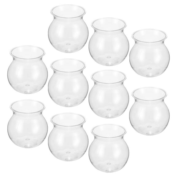 HEANUJJ 10-Piece Clear Glass Flower Pot Set, Transparent Desktop Plant Holders for Home, Office, and Indoor Decoration