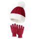 thumbnail image 2 of Gorro de punto con bola de lana para niños, guantes de Navidad, dos juegos de gorro de lana cálido, otoño e invierno, color sólido, 2 of 3