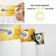 thumbnail image 5 of Sunflower No Hook Shower Curtain Waterproof, Bathroom Curtains with Snap in Liners and See Through Top Window, Yellow Spring Floral Botanical Hotel Style Bathtub Curtains Shower 60"Wx72"L, 5 of 8