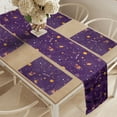 thumbnail image 2 of Ambesonne Space Table Runner & Placemats, Galaxy Elements Cartoon Style, Placemat 4 pcs + Runner 14"x72", Dark Purple Multicolor, 2 of 2