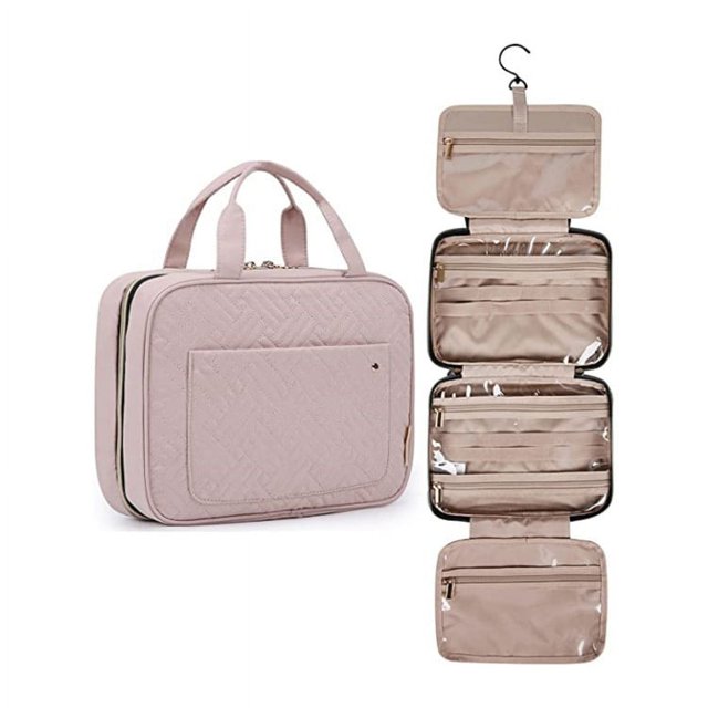 Bolsa de aseo Bolsa de viaje con gancho para colgar, Bolsa de cosméticos de maquillaje resistente al agua Organizador de viaje para accesorios, champú, contenedor de tamaño completo, artículos de tocador oso de fresa Electrónica