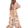 thumbnail image 1 of xiaxaixu Robe Décontractée pour Femme Été à Imprimé Floral Coupe Ample Col en V Boutonnée Fente Haute Longue Robe de Plage, 1 of 6
