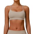 thumbnail image 1 of Sujetadores de entrenamiento de yoga con tiras y espalda abierta for mujer, almohadillas extraíbles entrecruzadas de soporte bajo for gimnasio deportivo, 1 of 7