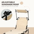 thumbnail image 5 of Outsunny 2-piece Chaise Lounge w/ Adjustable Backrest and Sunshade, Tan, 5 of 10