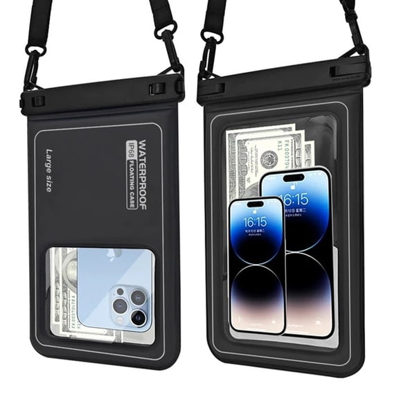 Floating Waterproof Phone Bag Large Size 10.5inch Touch Screen Dry Pouch Adjustable Lanyard For Swimming Kayaking Rafting Beach