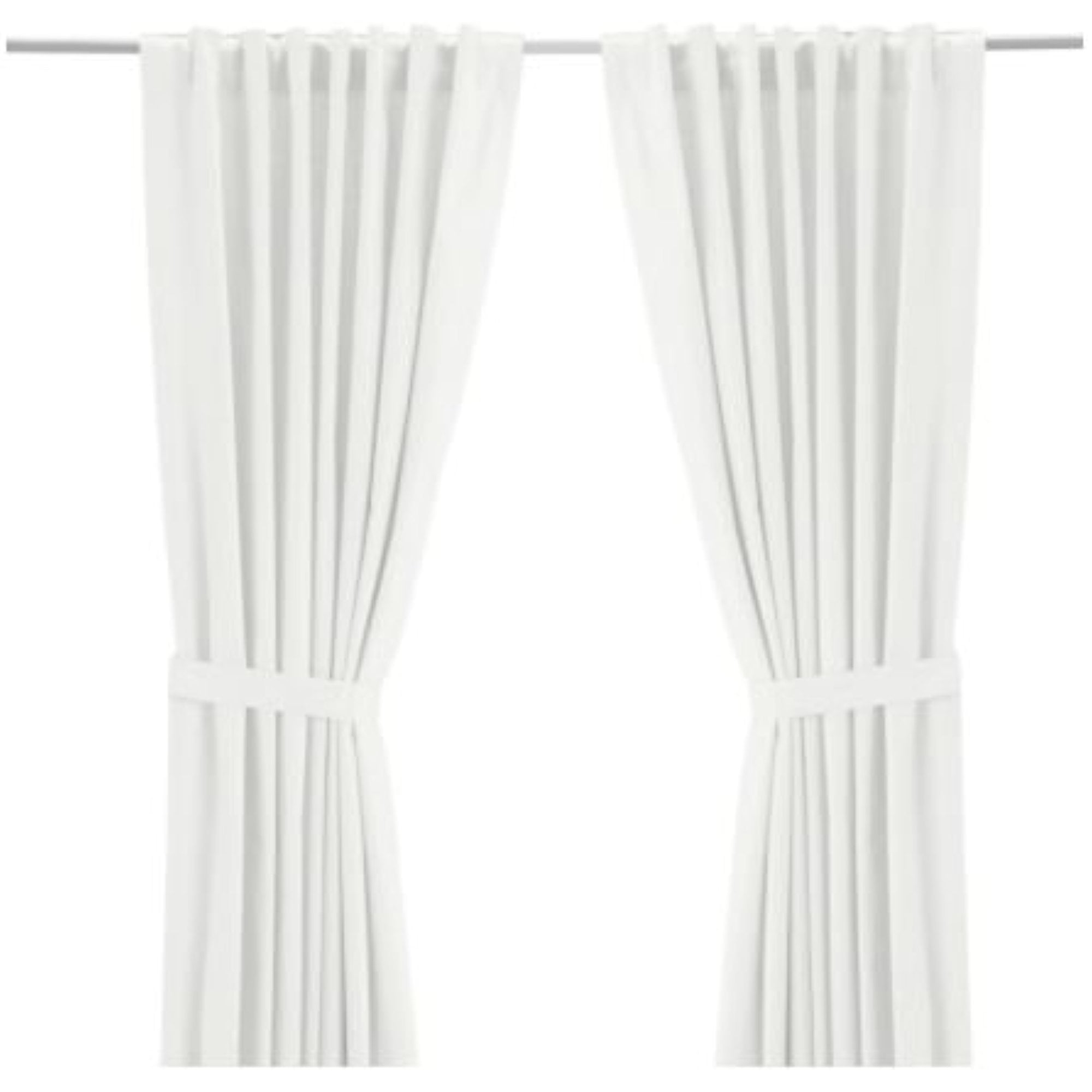 Ikea Curtains with tie-backs, 1 pair, white 57x65 ", 2214.81117.410