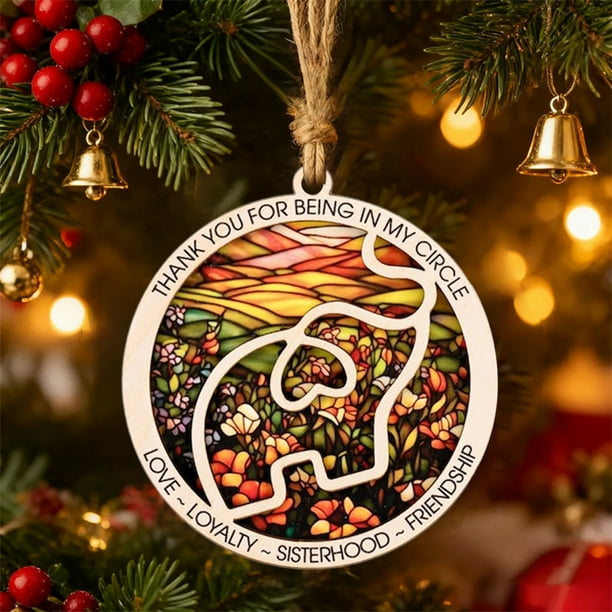 Decoración del hogar, decoración de habitaciones, decoración de paredes, adornos de madera con tarjetas de historia, adornos de elefantes de la amistad de Papá Noel, un lazo especial de amistad, regal