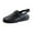 Black, variant on Leslie Women's Wide Width Leather Back Strap Clogs BLACK 10