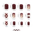 thumbnail image 5 of Fake Nails HUOGUO, diseño corto rojo de tablero de ajedrez y lazo x24, 5 of 5