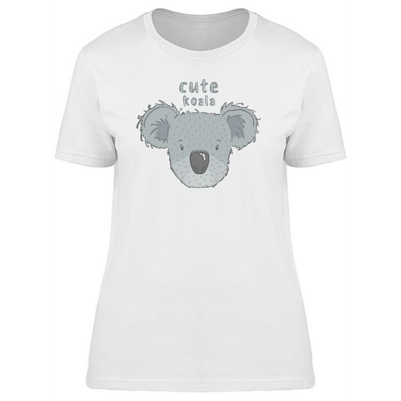 Cute Koala Face Cartoon T-Shirt Women -Image by Shutterstock, Female Small