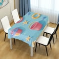 thumbnail image 4 of Yayeee Tablecloths 54" x 54" Rectangle Wrinkle Resistant Party Table Cover, Pink Beach Toys Pattern, 4 of 8