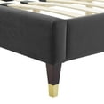 thumbnail image 6 of Tufted Platform Bed Frame, Queen Size, Velvet, Dark Grey Gray, Modern Contemporary Urban Design, Bedroom Master Guest Suite, 6 of 10