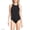 Black, variant on Women's Tugless High Neck Portrait Back One Piece Swimsuit